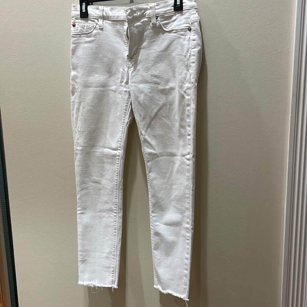 Hudson nico mid rise super skinny white jeans size 28